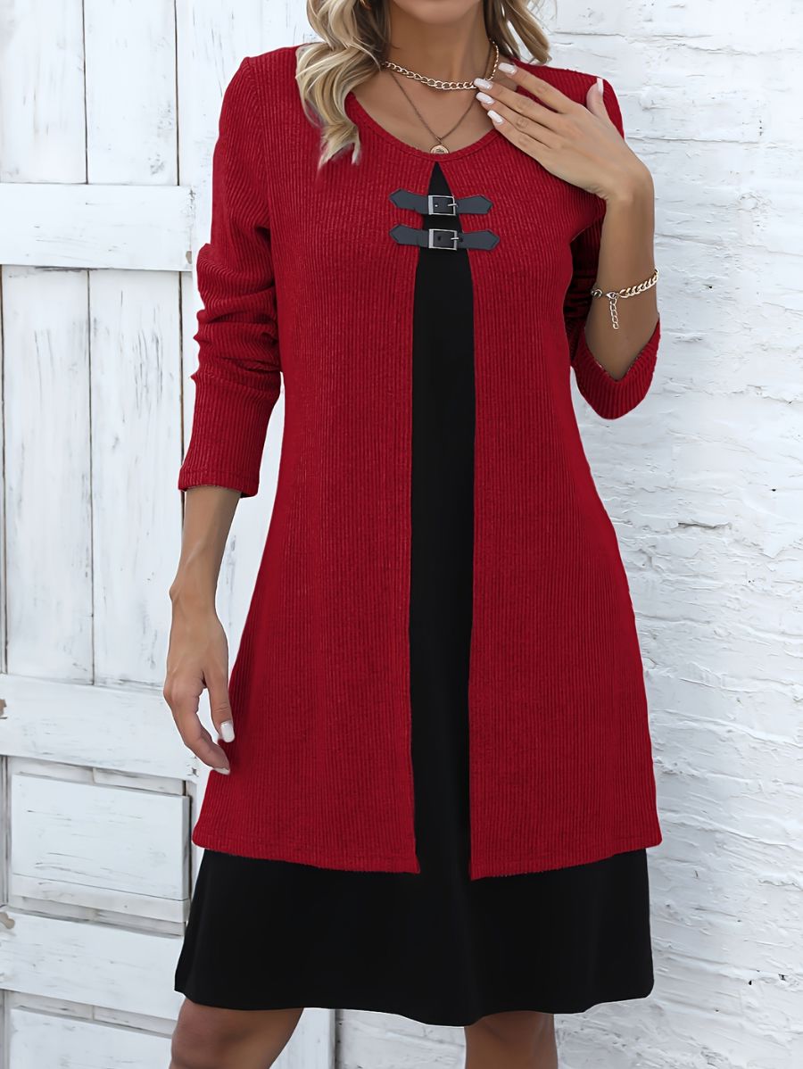VESTIDO CON DISEÑO 2 EN 1 Vestido 20 ZAPRINI Rojo S 