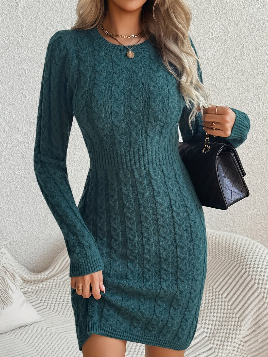 VESTIDO DE PUNTO CON AJUSTE EN CINTURA