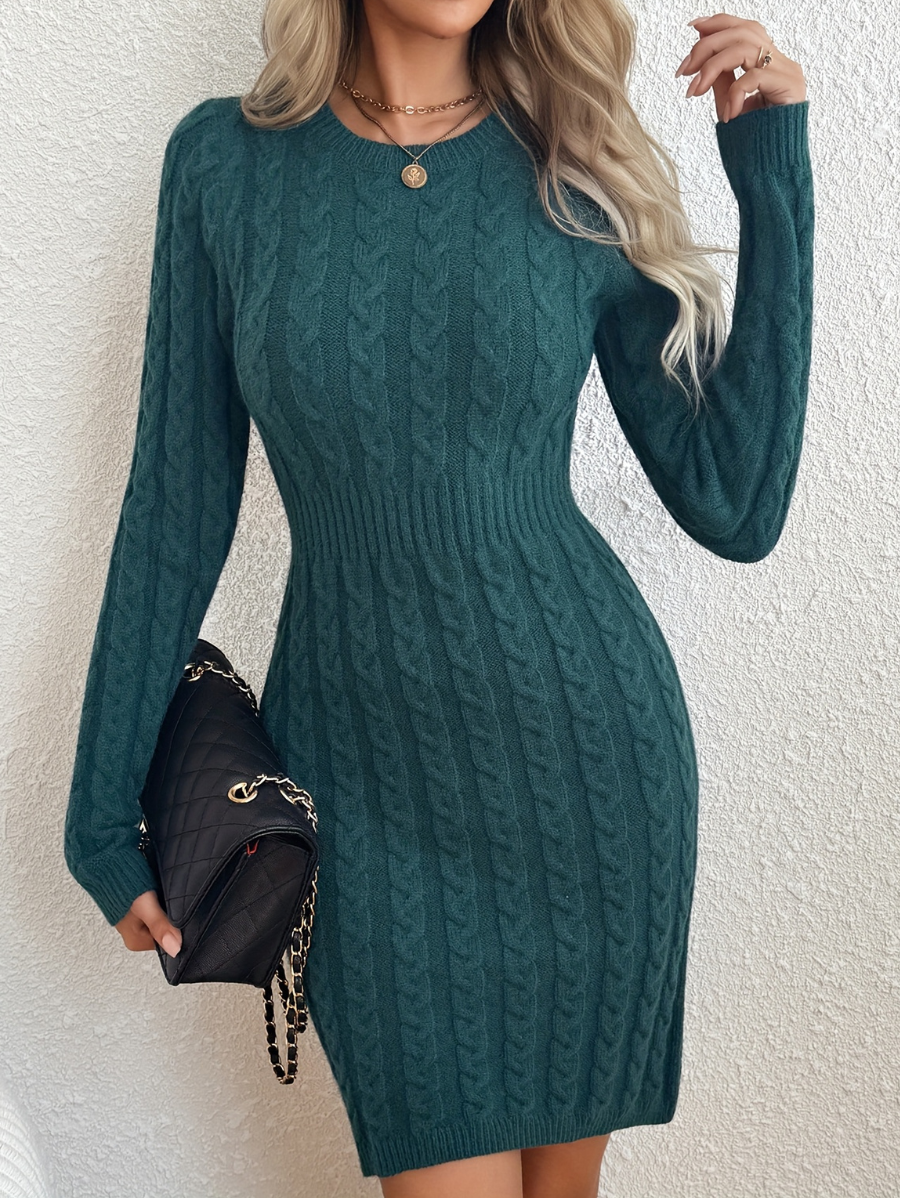 VESTIDO DE PUNTO CON AJUSTE EN CINTURA