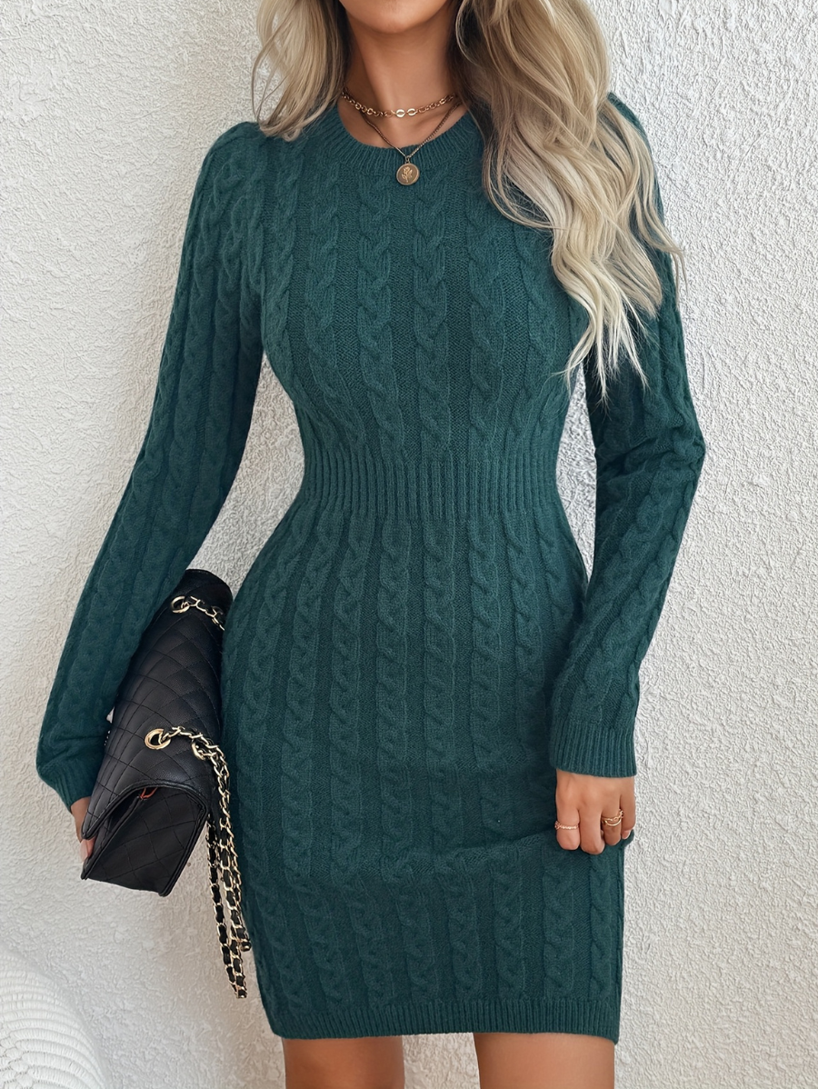 VESTIDO DE PUNTO CON AJUSTE EN CINTURA