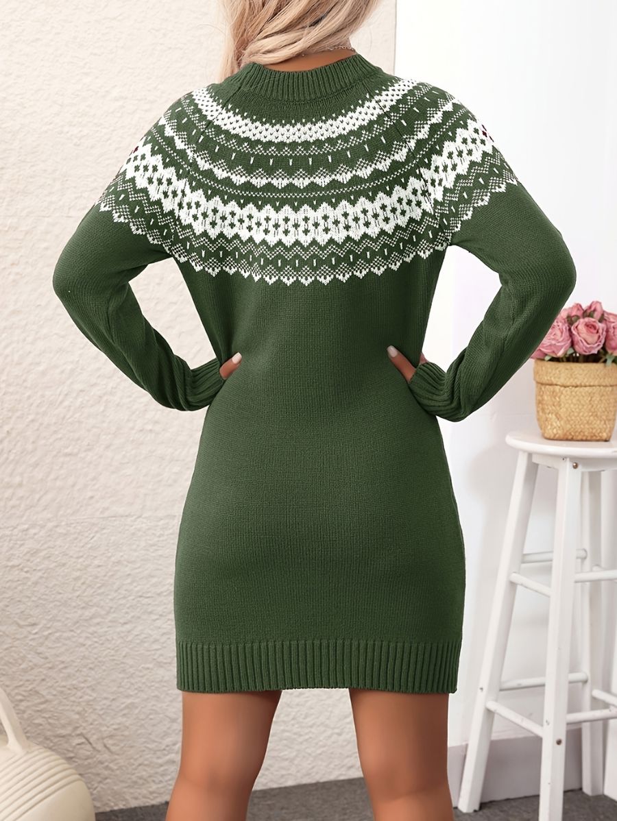 VESTIDO DE PUNTO CON BUSTO GEOMÉTRICO Vestido 09 ZAPRINI 