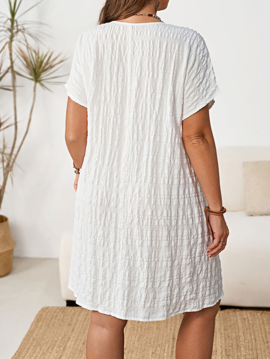 Vestido Con Textura y Botones Plus Size Vestido Plus Size 12 ZAPRINI 0XL 