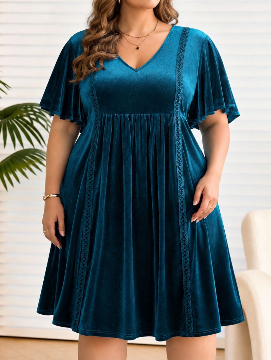 Vestido Corto Con Detalles De Encaje Plus Size Vestido Plus Size 01 ZAPRINI 0XL 