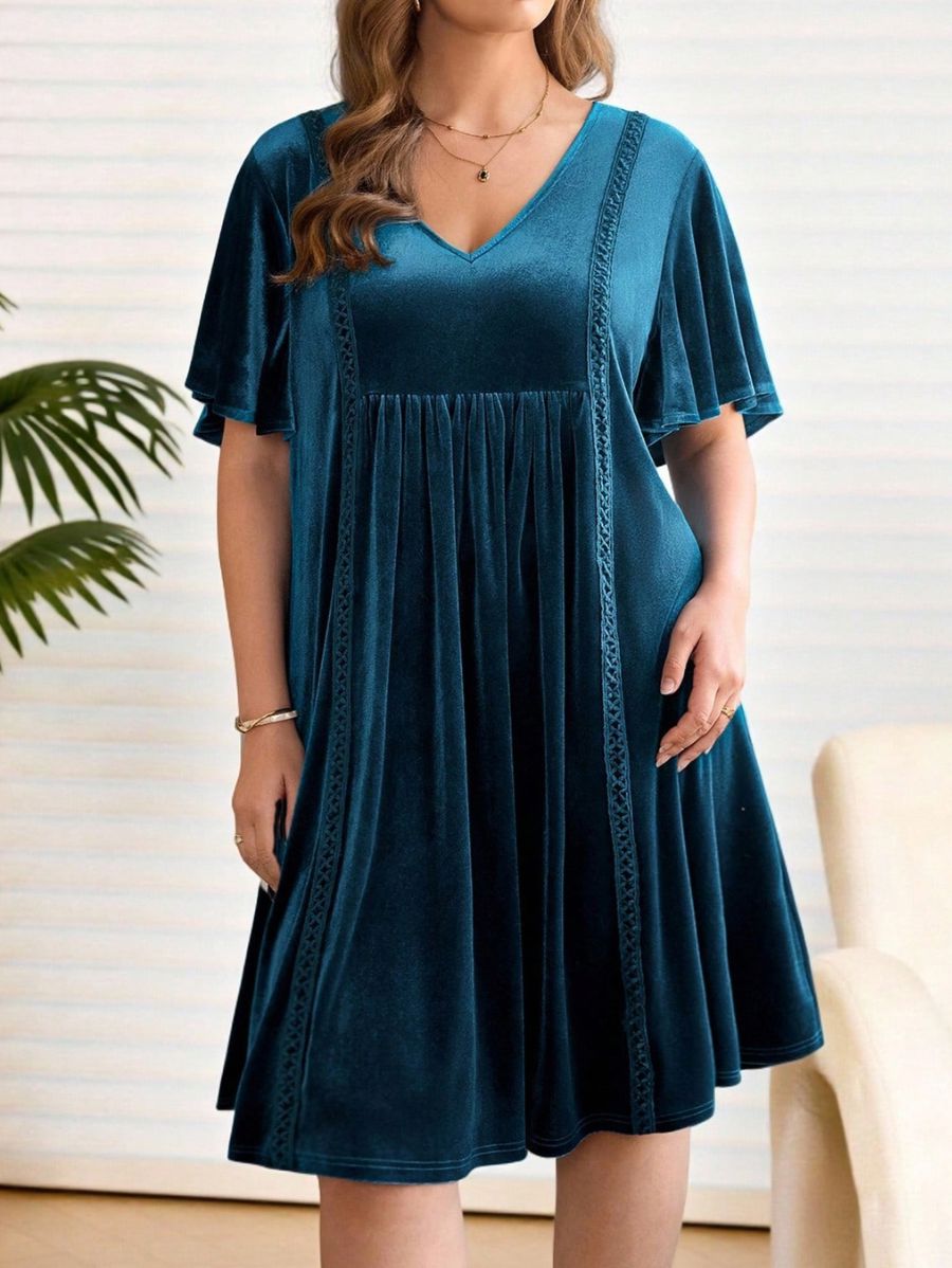 Vestido Corto Con Detalles De Encaje Plus Size Vestido Plus Size 01 ZAPRINI 0XL 