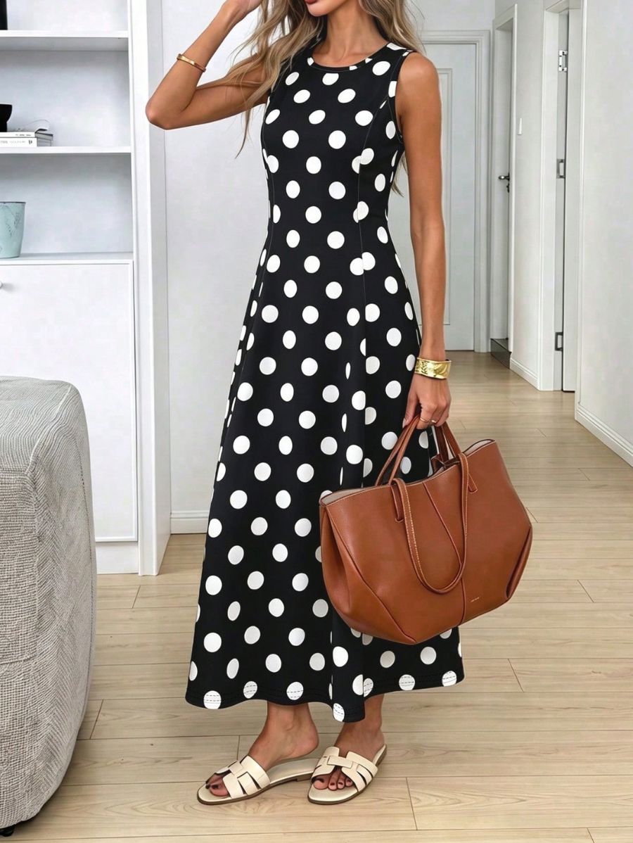 Vestido Sin Mangas Con Lunares Vestido 22 ZAPRINI 