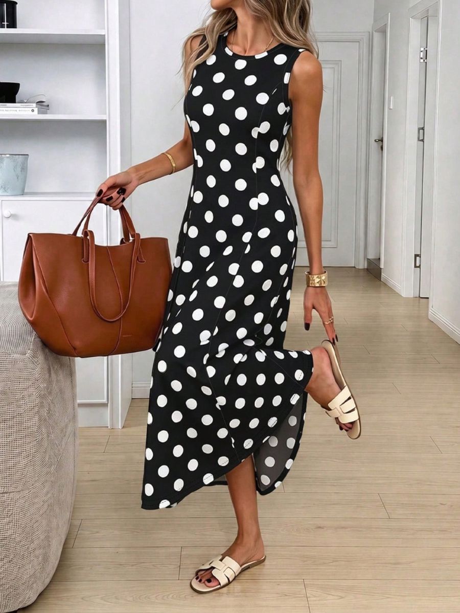 Vestido Sin Mangas Con Lunares Vestido 22 ZAPRINI 