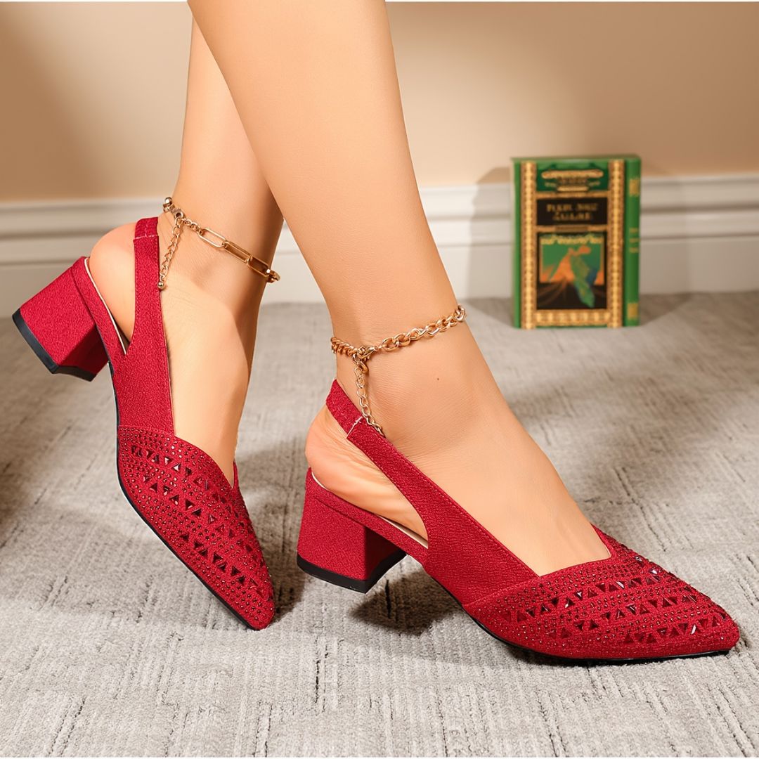 ZAPATOS CON BRILLOS Y ELÁSTICO Zapato 25 ZAPRINI Rojo 34 