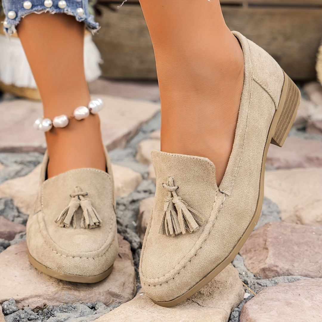 ZAPATOS DE PUNTA REDONDA CON BORLAS Zapato 4 ZAPRINI Beige 34 