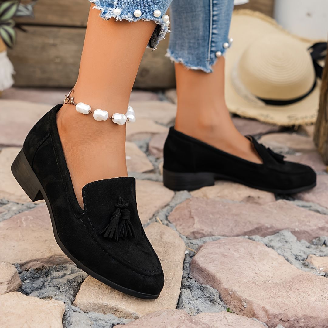 ZAPATOS DE PUNTA REDONDA CON BORLAS Zapato 4 ZAPRINI Negro 34 