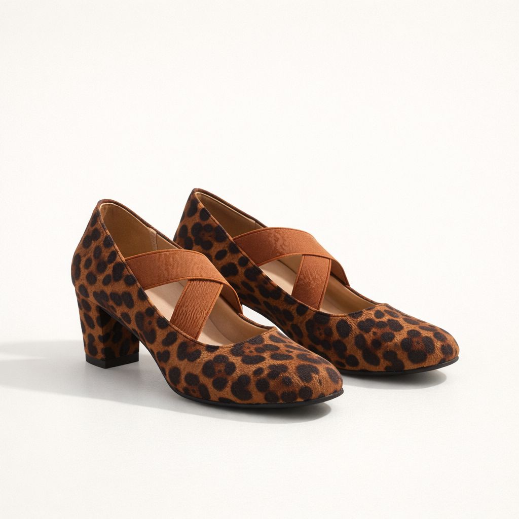 ZAPATOS DE TACÓN CON ELÁSTICO Y ESTAMPADO LEOPARDO Zapato 2 ZAPRINI 