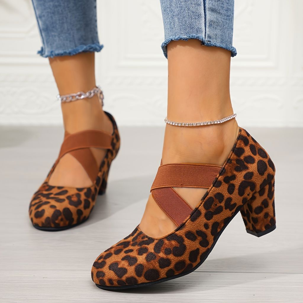 ZAPATOS DE TACÓN CON ELÁSTICO Y ESTAMPADO LEOPARDO Zapato 2 ZAPRINI 