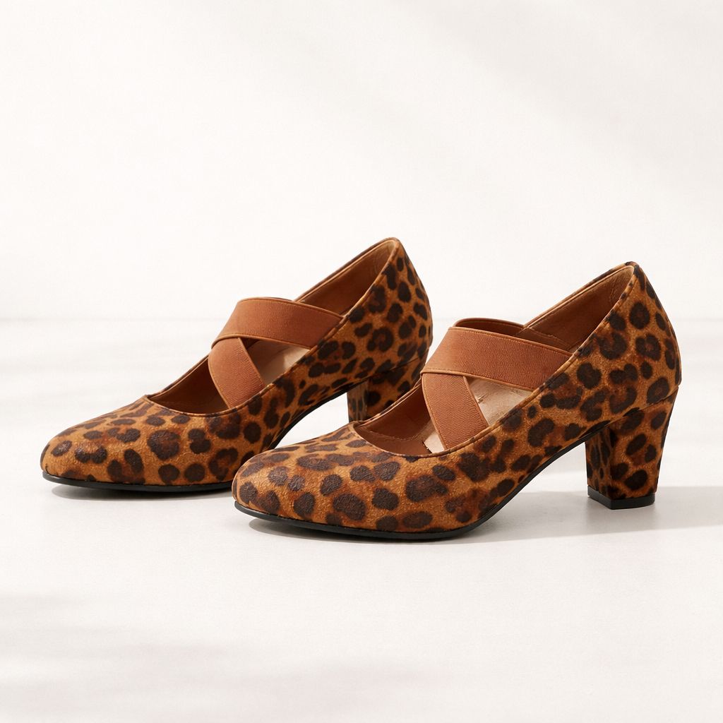 ZAPATOS DE TACÓN CON ELÁSTICO Y ESTAMPADO LEOPARDO Zapato 2 ZAPRINI 