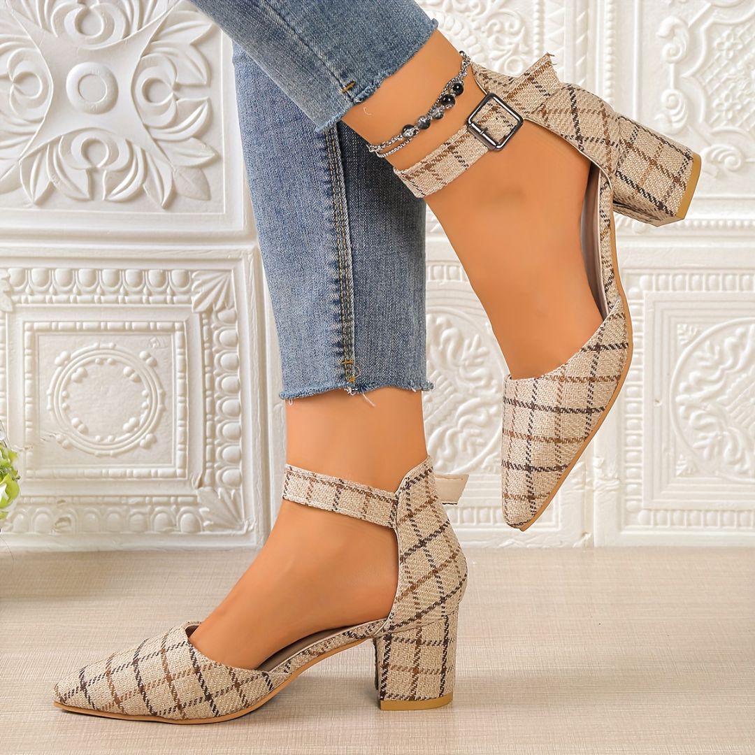 ZAPATOS DE TACÓN CON ESTAMPADO A CUADROS Zapato 16 ZAPRINI 34 