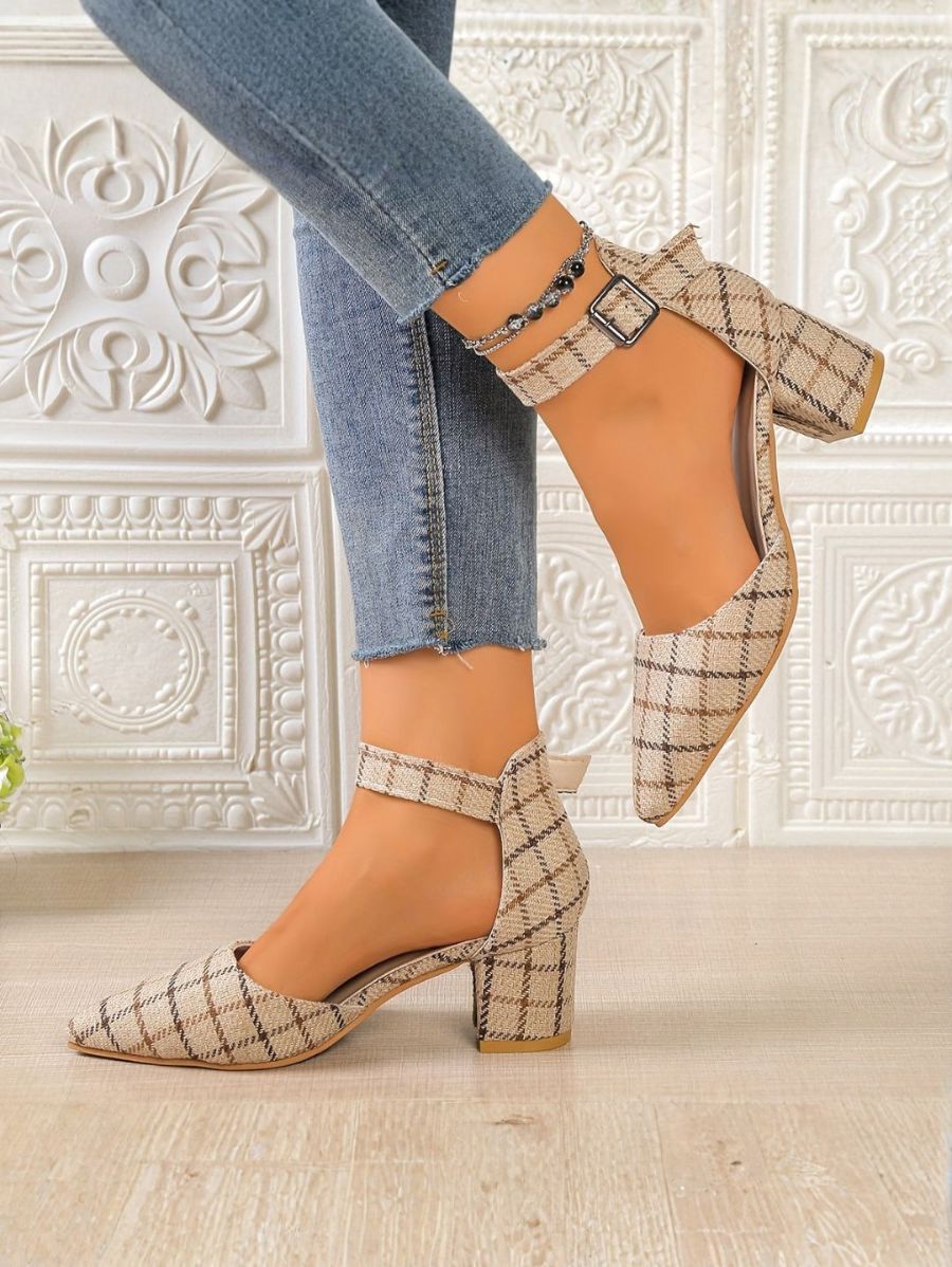 ZAPATOS DE TACÓN CON ESTAMPADO A CUADROS Zapato 16 ZAPRINI 34 