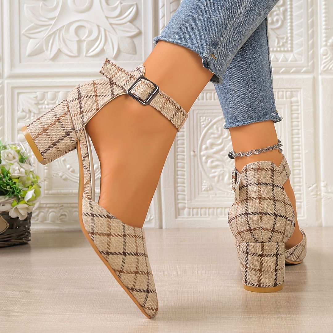 ZAPATOS DE TACÓN CON ESTAMPADO A CUADROS Zapato 16 ZAPRINI 