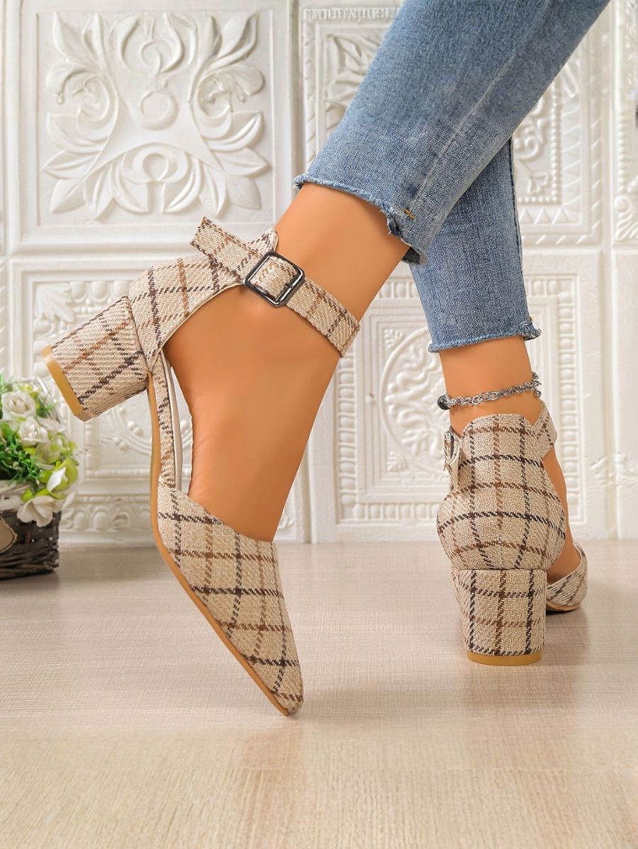 ZAPATOS DE TACÓN CON ESTAMPADO A CUADROS Zapato 16 ZAPRINI 
