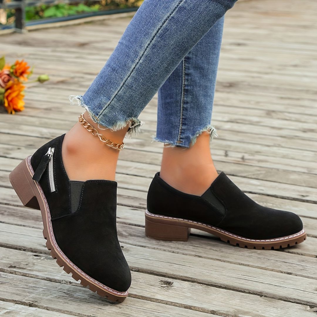 ZAPATOS DE TACÓN GRUESO CON CIERRE LATERAL Zapato 11 ZAPRINI Negro 34 