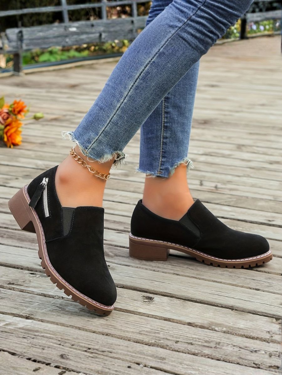 ZAPATOS DE TACÓN GRUESO CON CIERRE LATERAL Zapato 11 ZAPRINI Negro 34 