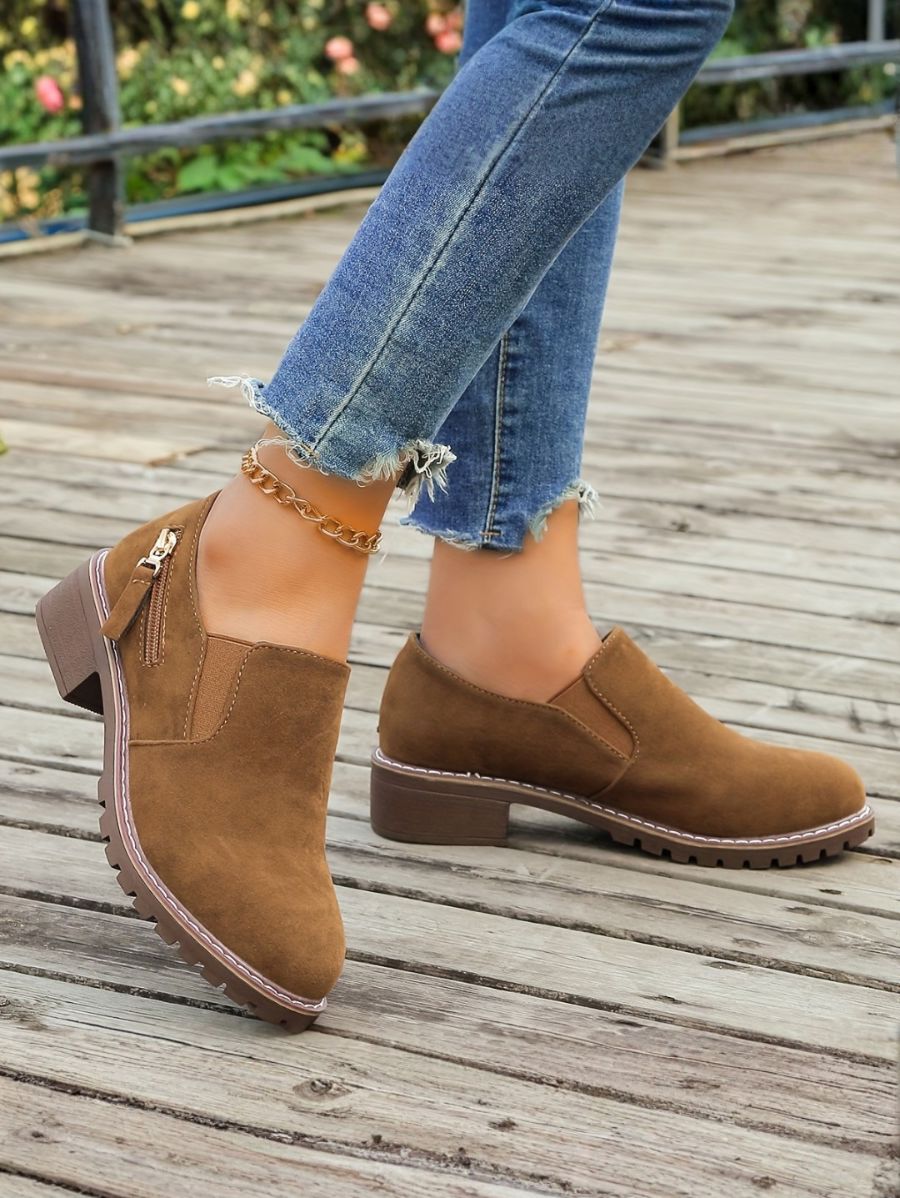 ZAPATOS DE TACÓN GRUESO CON CIERRE LATERAL Zapato 11 ZAPRINI Marrón 34 