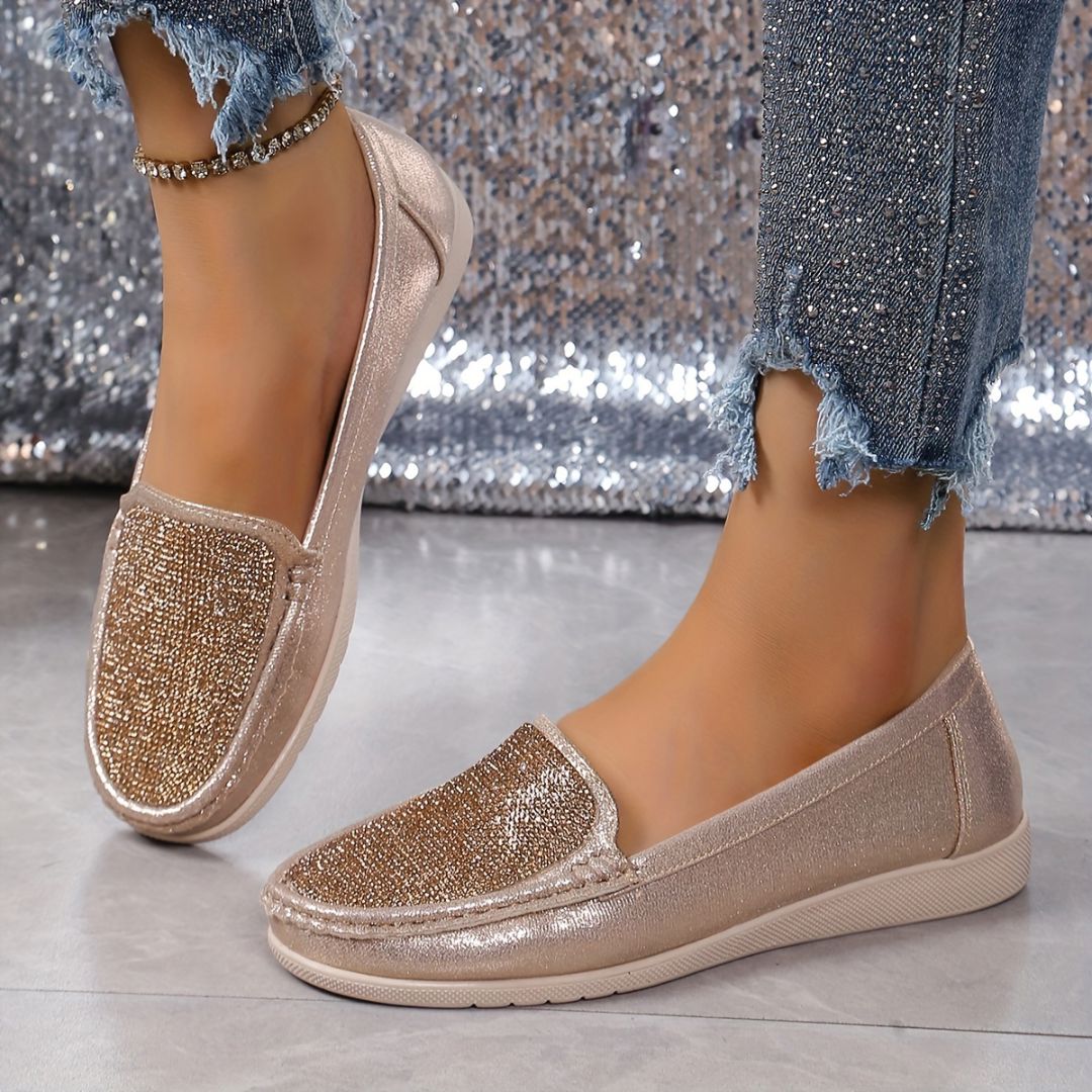 ZAPATOS PLANOS CON STRASS Zapato 15 ZAPRINI Dorado 34 