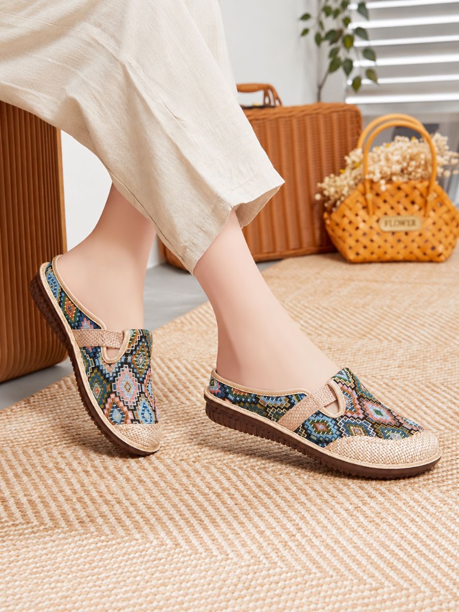 ZUECOS CON ESTAMPADO GEOMÉTRICO Zueco 20 ZAPRINI Verde 34 
