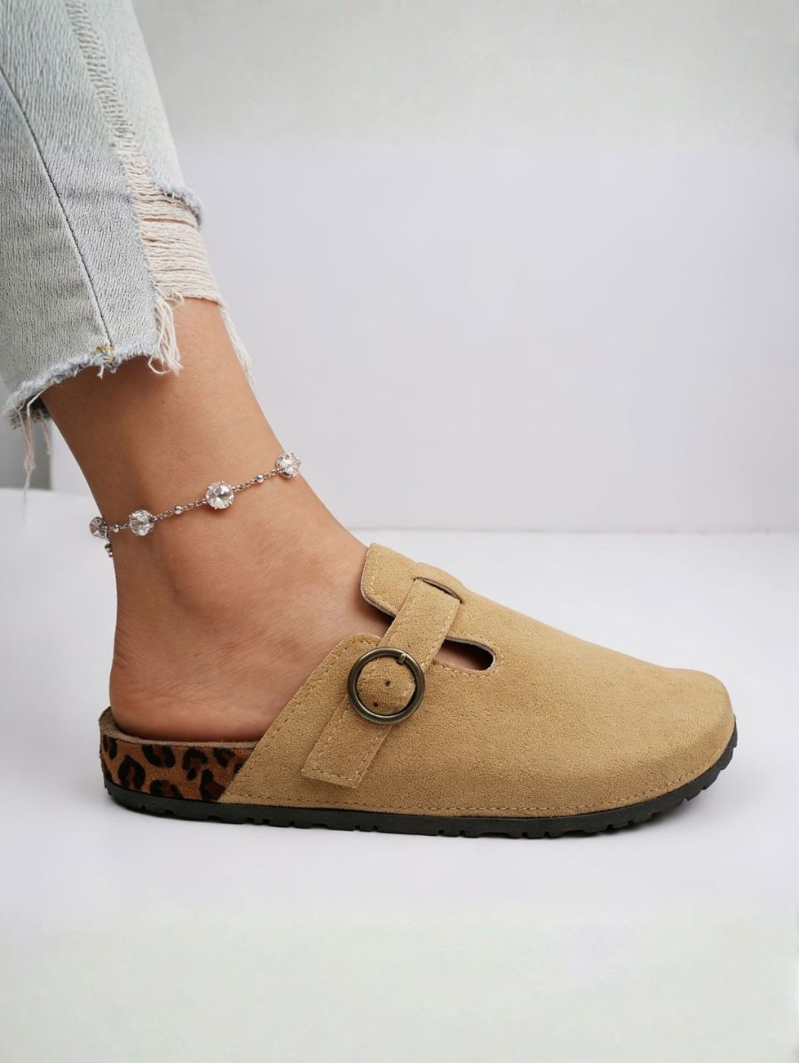 ZUECOS CON HEBILLA Y SUELA LEOPARDO Zueco 1 ZAPRINI Beige 34 