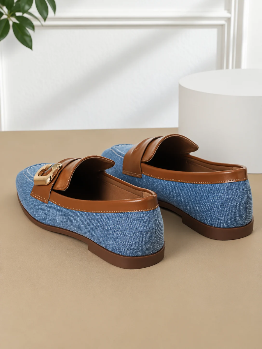 Zapatos De Punta Cuadrada y Hebilla En C