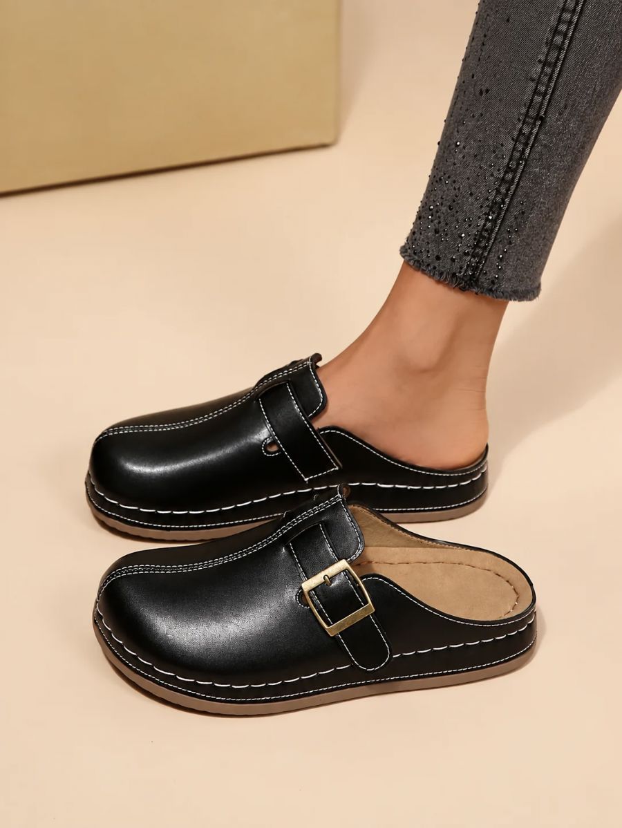 Zuecos Unicolor Con Costura Zueco 28 ZAPRINI Negro 34 