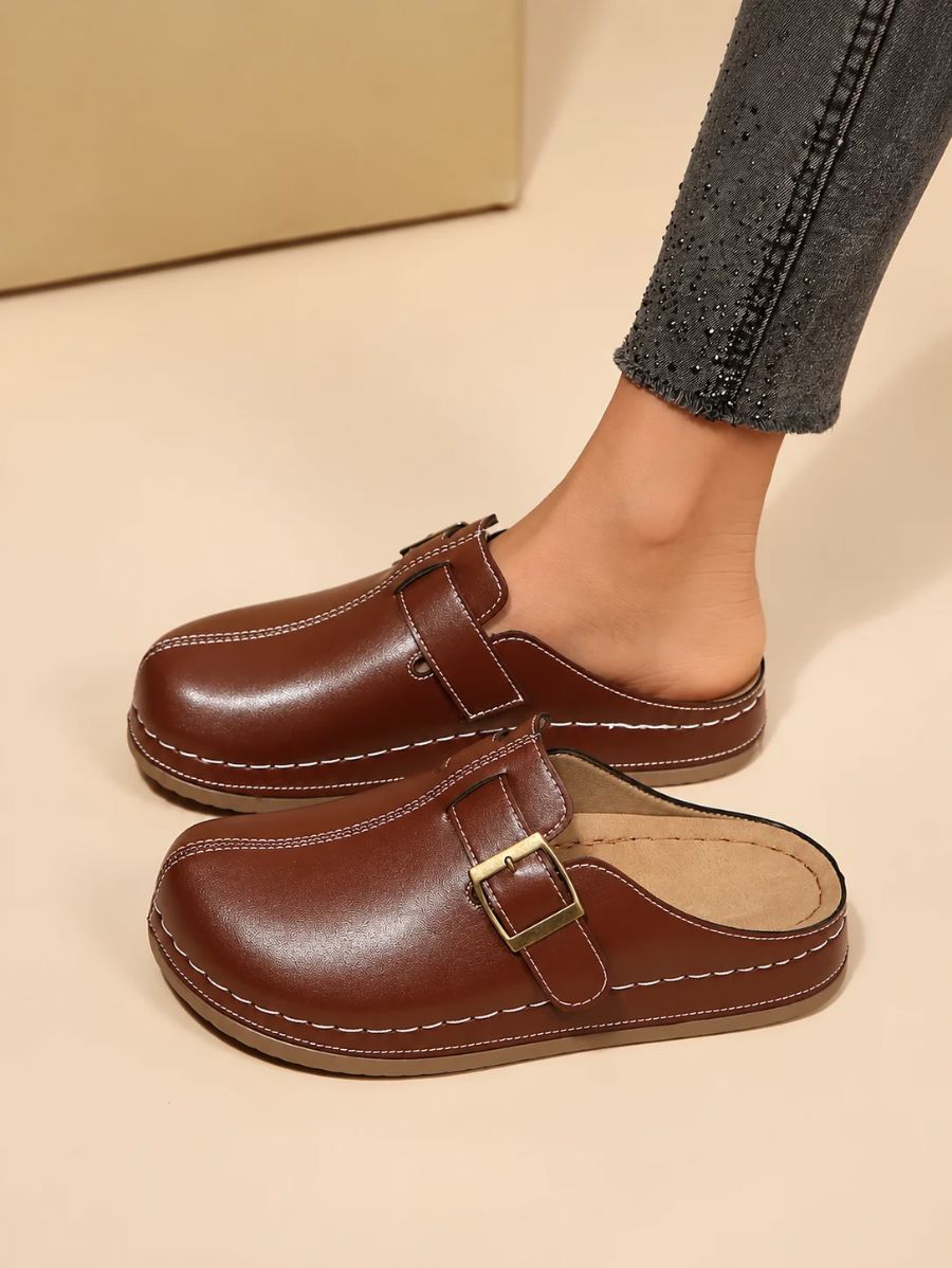 Zuecos Unicolor Con Costura Zueco 28 ZAPRINI Marrón 34 