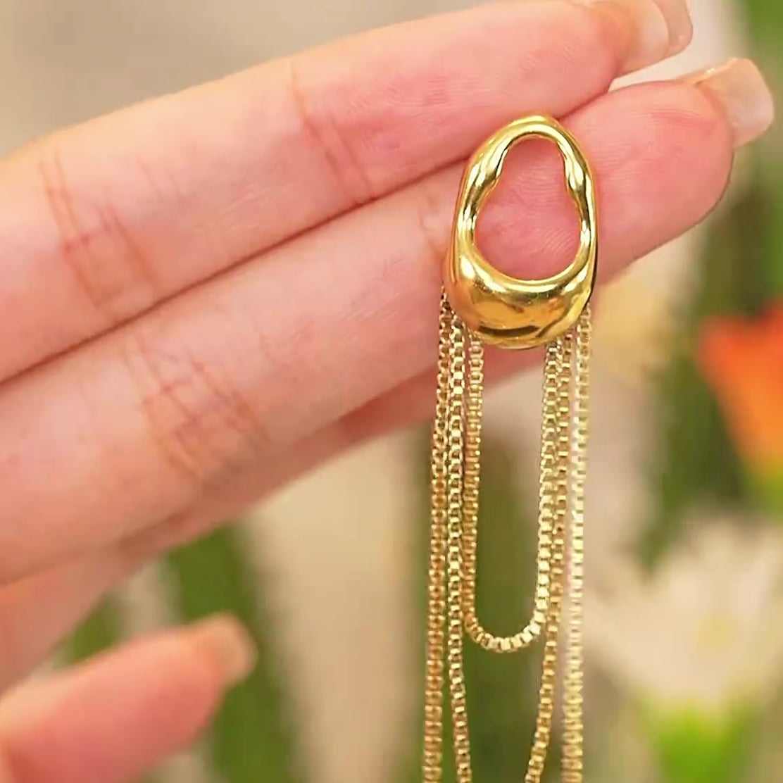 Caravana Con Cadena Colgante Enchapado En Oro 18K